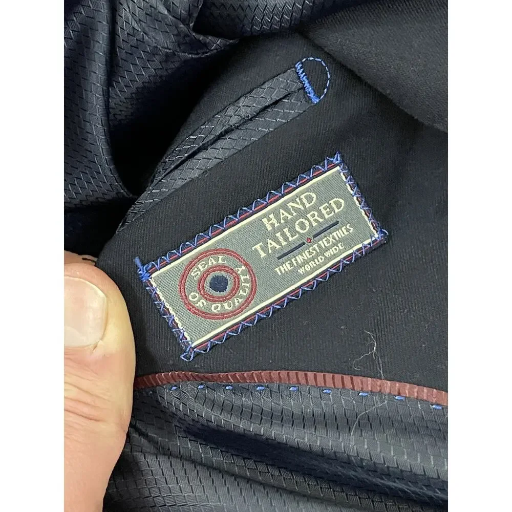 GIORGIO COSANI Suit Jacket Mens 42 L Wool Blue Sport Coat Navy N77